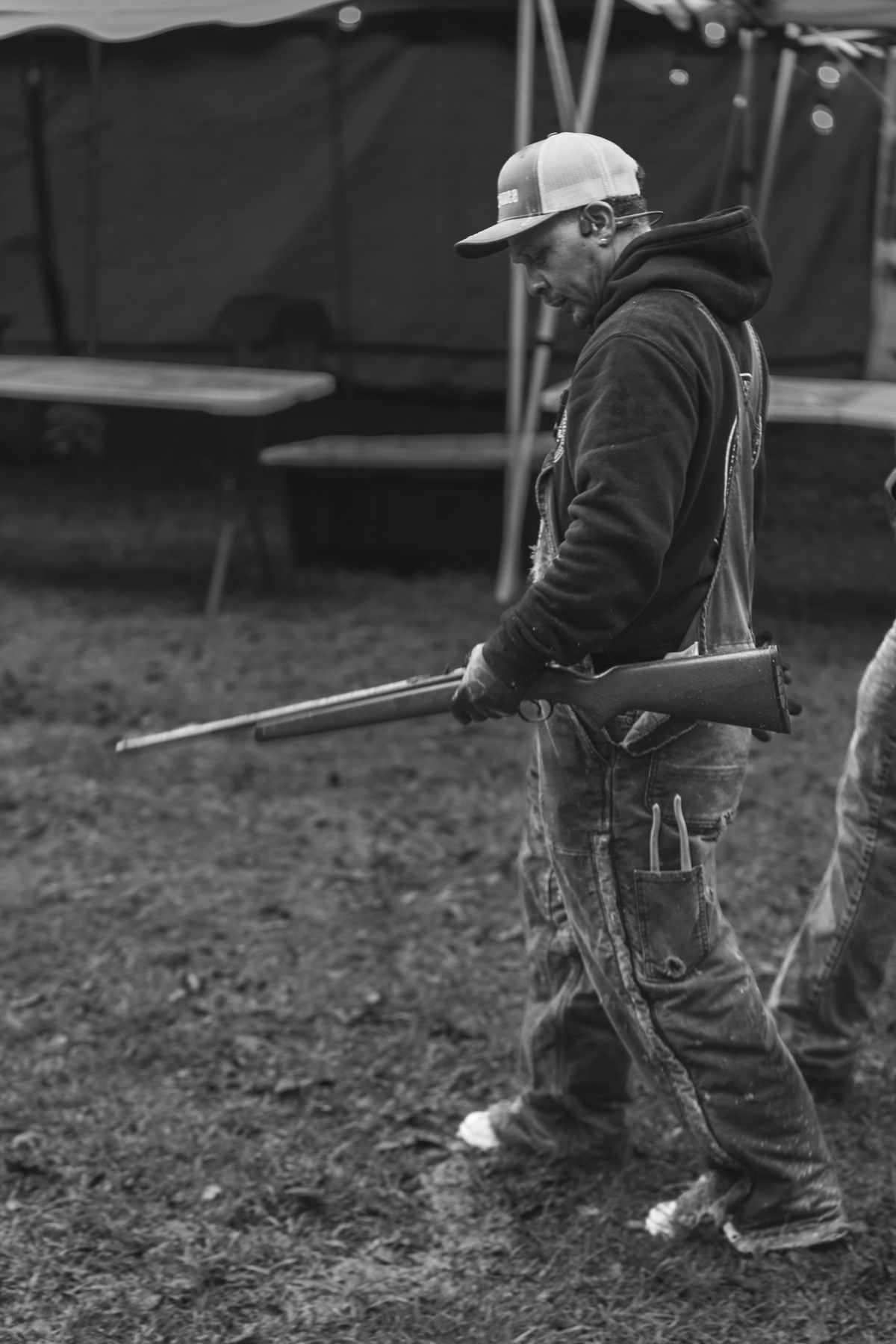 Shane Boagni with the rifle